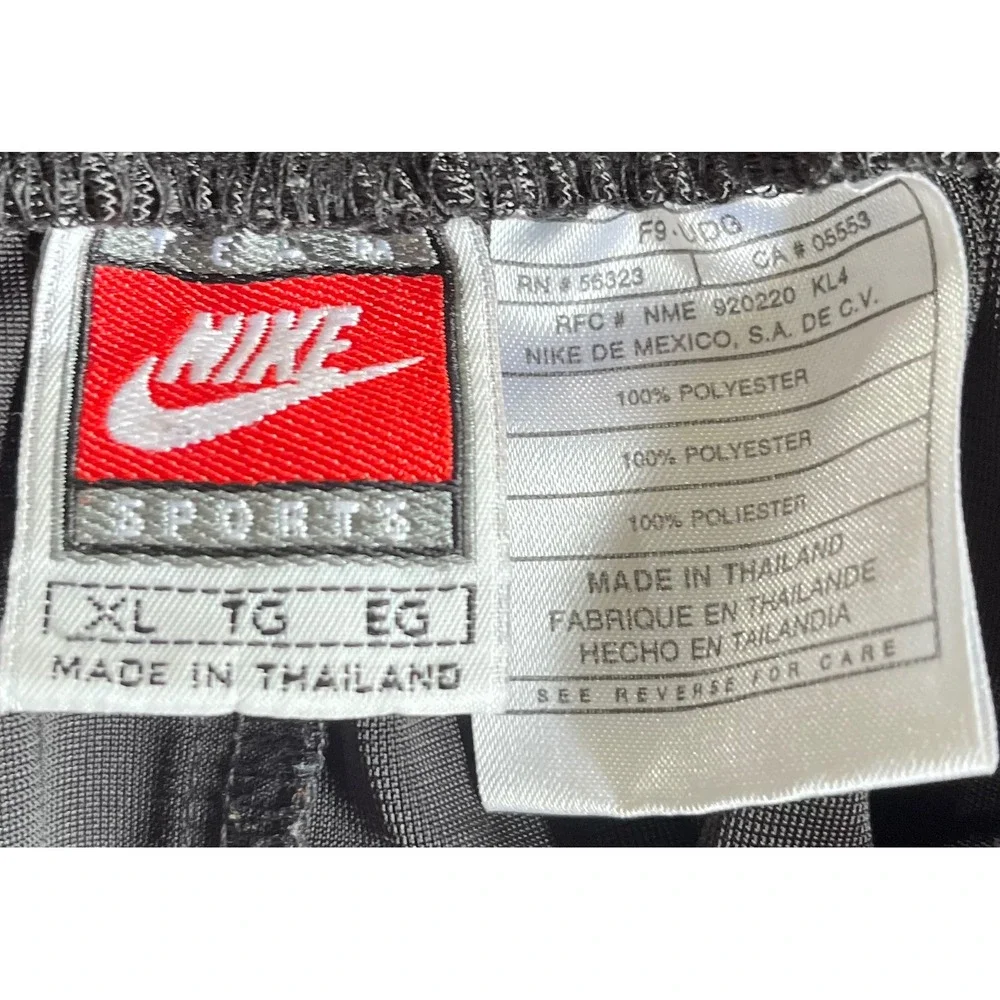 Vtg Nike Team Sports Break Away Snap Pants Mens XL Black Swoosh 90s Shimmer